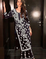 Black Rayon Cotton Embroidery Chikankari Work Plazzo Set