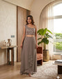 Gray Faux Georgette Embroidery With Sequnce Work Suit Set