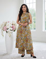 Yellow Pure Cottton Ajrakh Printed 2pec Plazzo Set