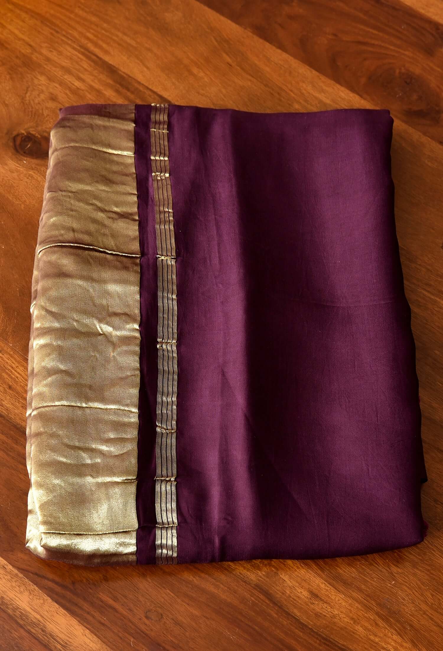 Wine Plain Pure Modal Gajji Silk Saree With Zari Pallu Natural dyeing Saree