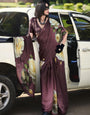 Brown Designer Pure Sattin Crepe Silk Saree