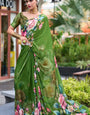 Sakira Green Pure Georgette Printed Saree