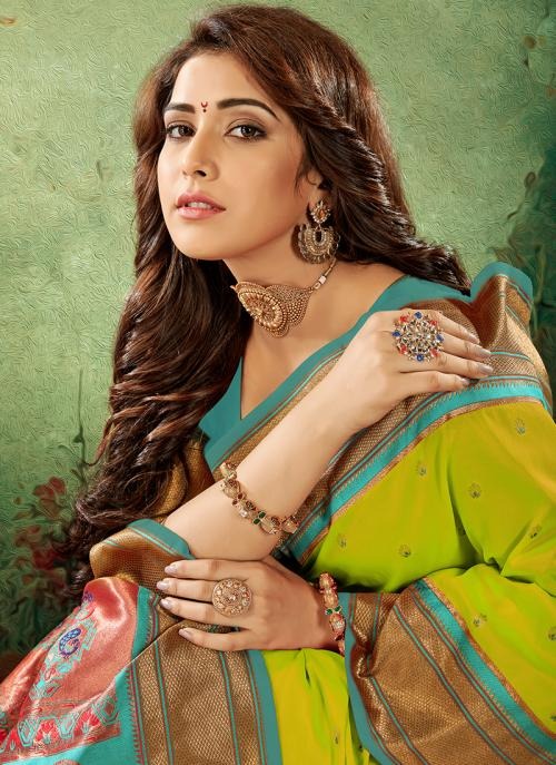 Apporva Harvest Green Pure Soft Paithani Silk Weaving  Saree