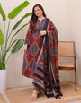 Flamboyant Maroon Cotton Ajrakh Printed Suit Set