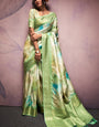 Rangrezza Green Soft Silk Printed Saree