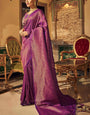 Ananta Purple Kanjivaram Zari Weaving Silk Saree