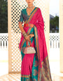 Vrishbha Cherry Pink Soft Banarasi Silk Zari Weaving Saree
