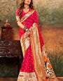 Pavitra Cherry Pink Pure Paithani Silk Zari Weaving Saree