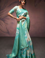 Rangrezza Sky Blue Soft Silk Printed Saree
