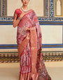 Saaria Pink Dola Silk Printed Saree