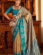 Vrishbha Blueish Beige Soft Banarasi Silk Zari Weaving Saree