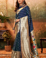 Pavitra Blue Pure Paithani Silk Zari Weaving Saree