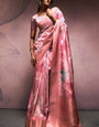 Rangrezza Dusty Pink Soft Silk Printed Saree