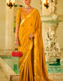 Harmony Yellow Banarasi Satin Silk Weaving Saree
