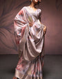 Rangrezza Grey Soft Silk Printed Saree