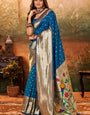 Pavitra Cobalt Blue Pure Paithani Silk Zari Weaving Saree