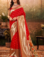 Pavitra Red Pure Paithani Silk Zari Weaving Saree