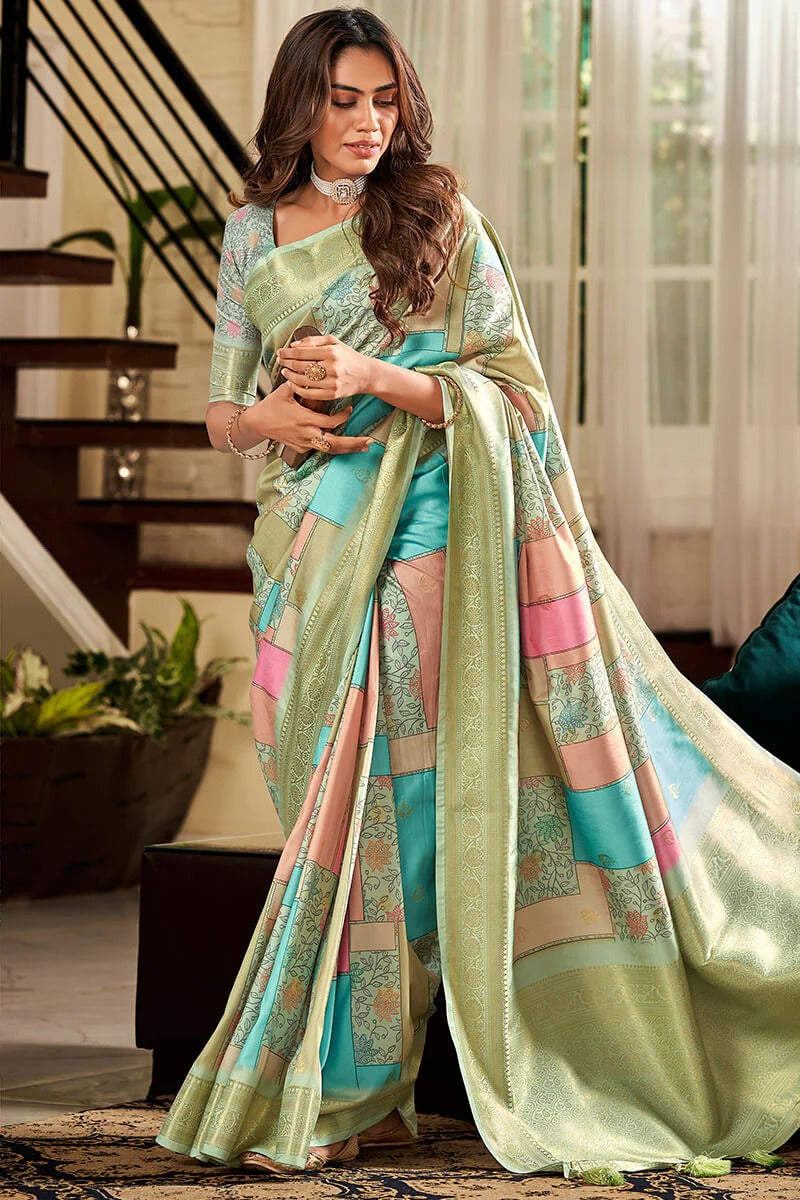 Shrinika Multicolor Pure Soft Silk Printed Saree