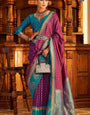 Vrishbha Royal Purple Soft Banarasi Silk Zari Weaving Saree