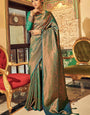 Ananta Green Kanjivaram Zari Weaving Silk Saree