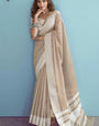 Aarzoo Dusty Rose Chikankari Linen Silk Weaved Saree