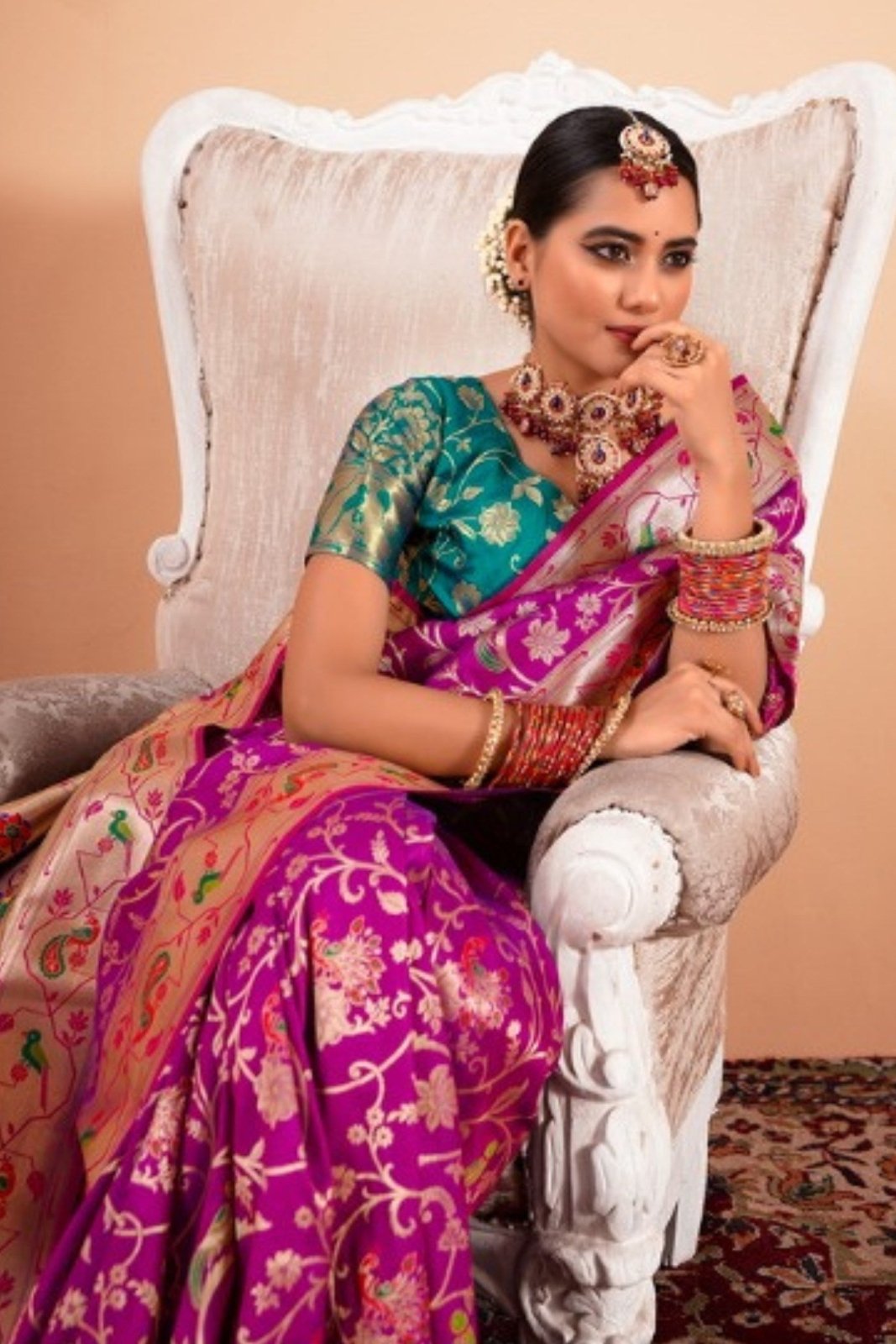 Shailja WIne Pure Paithani Silk Zari Weaving Saree