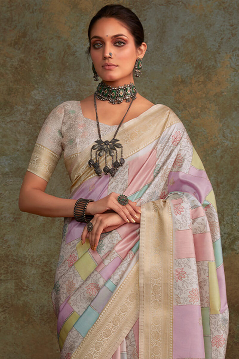 Shrinika Muted Rose Digital Printed Soft Silk Printed Saree