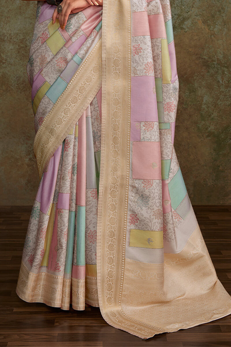 Shrinika Muted Rose Digital Printed Soft Silk Printed Saree