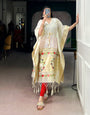 Crean Paithani Jacquard Zari Weaving Work Kaftan
