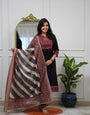 Black Pure Jaipuri Cotton Kalamkari Printed Work Suit Set