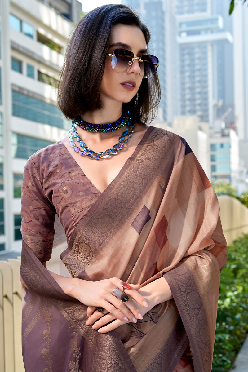 Pichwai Terra Blush Modal Silk Digital Print Zari Weaving Saree