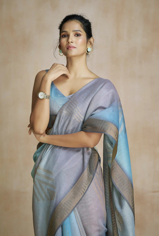 Watermelon Multicolor Fancy Modal Cotton Silk Printed Saree