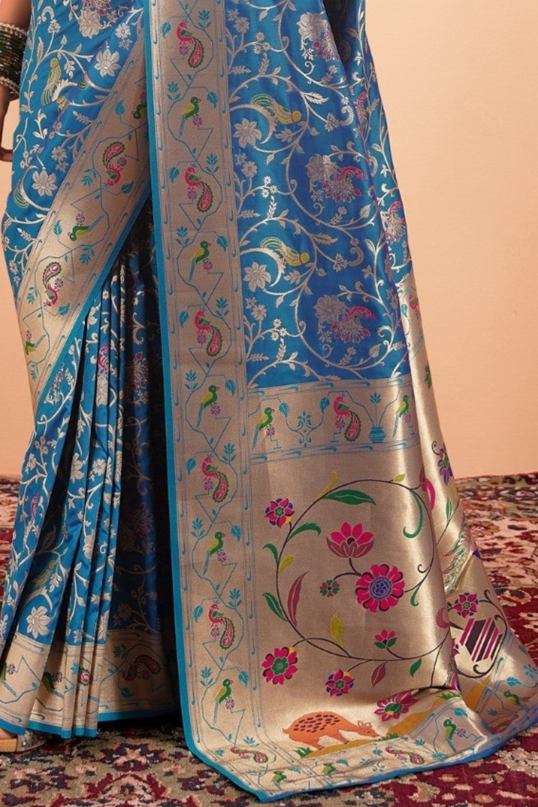 Shailja Blue Pure Paithani Silk Zari Weaving Saree