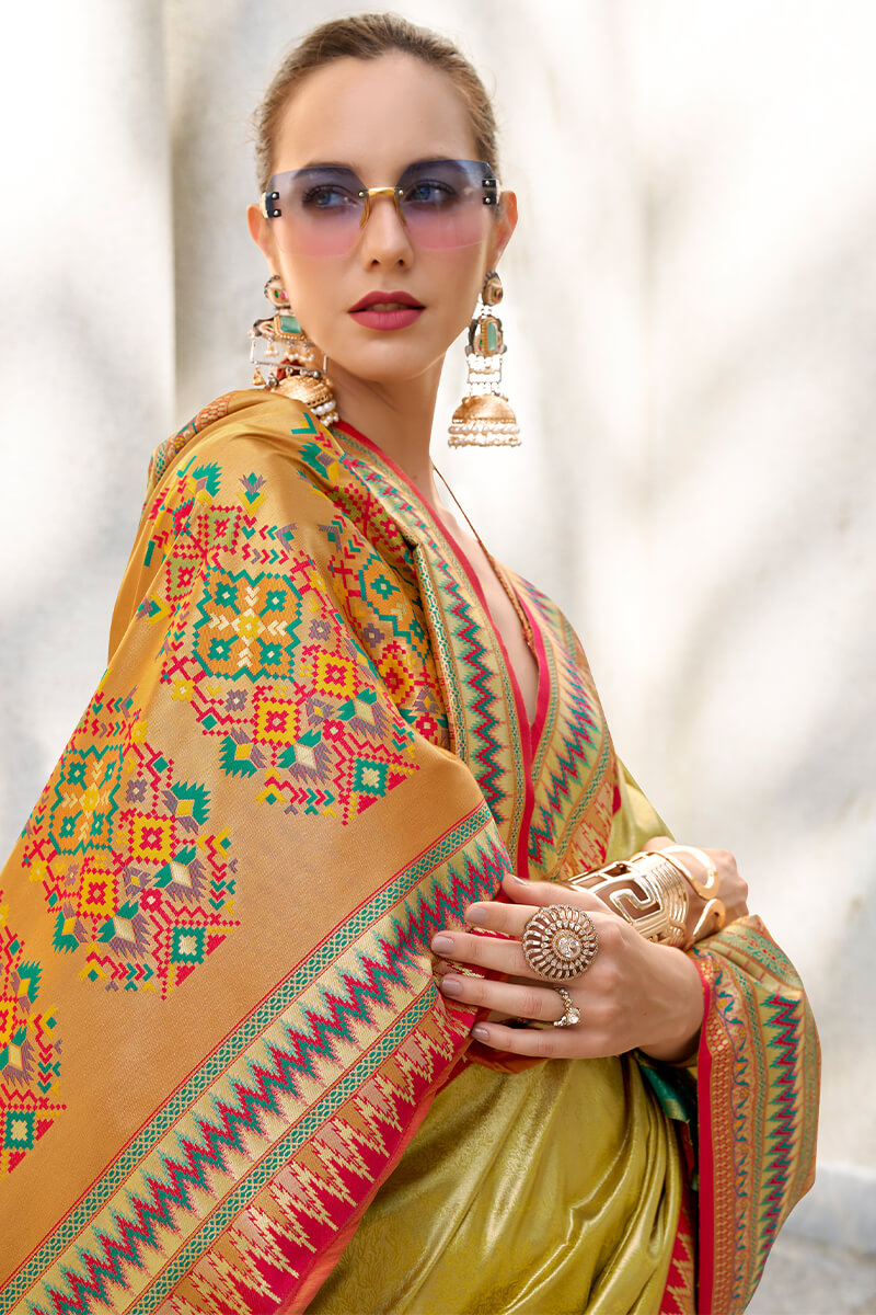 Rajgharana Yellow Tissue Silk Zari Woven Saree